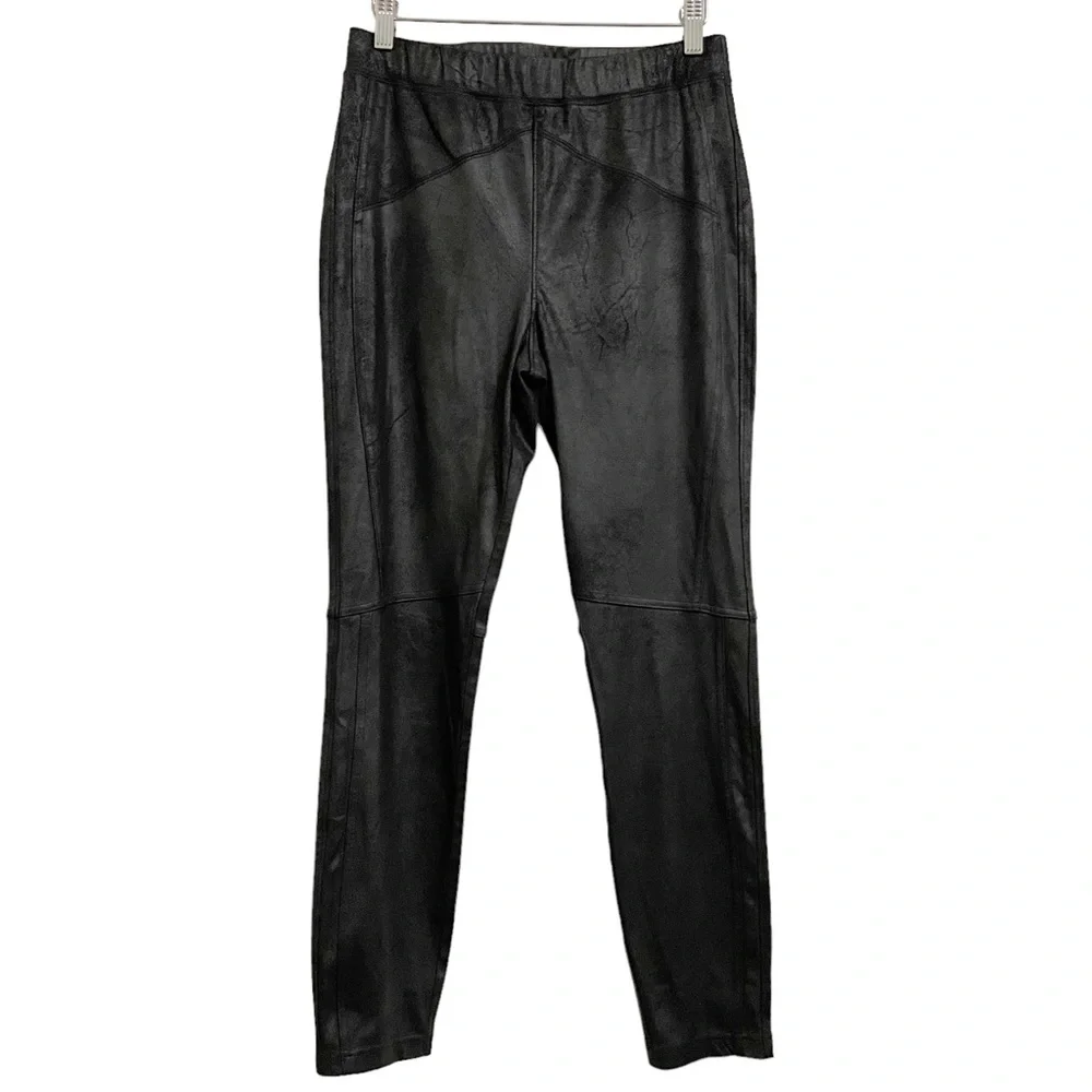 Free People Midnight Black Vegan Suede Pull On Skinny Legging Pants Small